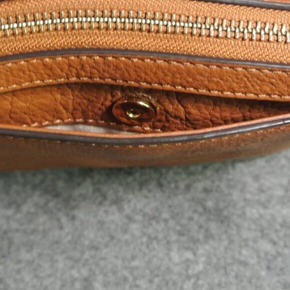 Michael Kors Brown Leather Crossbody Mini Purse Bag Small MK Handbag - Picture 9 of 13